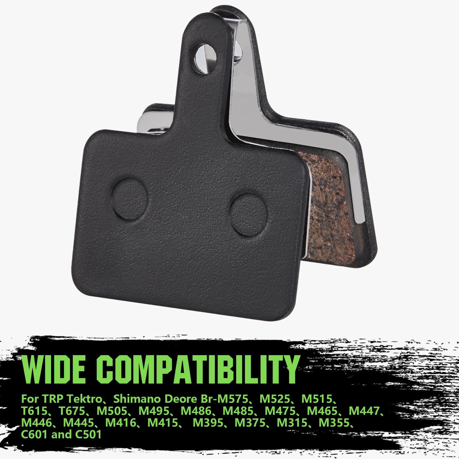 Zacro Zacro 4 Pairs Bike Brake Pads, Ceramic Bicycle Disc Brake Pads Fit for Tektro Shimano TRP Deore Br-M575 B01s Mt200 M525 M515 T615 T675 M505 M495 M486 M485, Mountain MTB Ebike Brake Pads Replacement