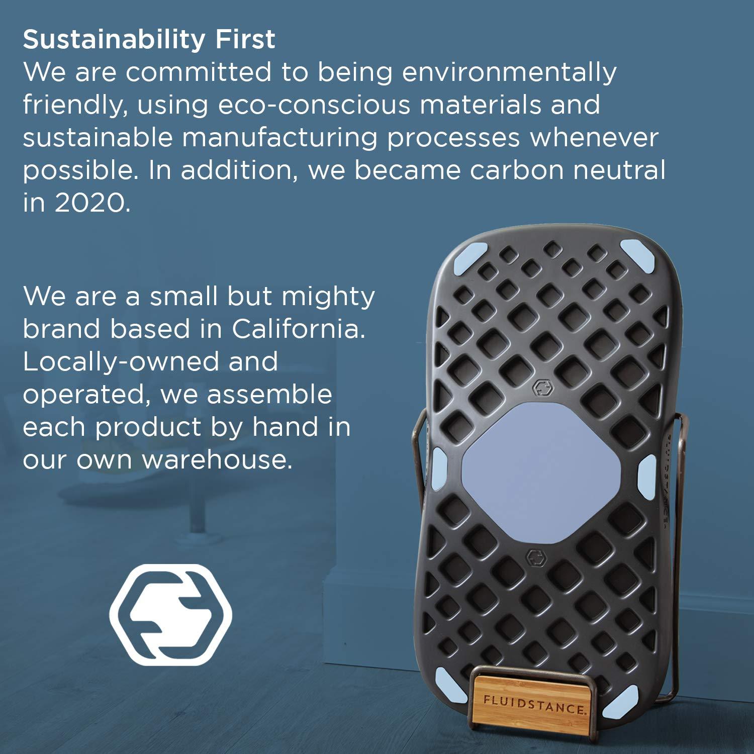 FluidStance FluidStance Plane Standing Desk Balance Board - 360 Degree Rocker Board for Balance, Fatigue, and Desk Exercise - Sustainably Made, Anti Slip Wobble Balance Board - Premium Standing Desk Accessories