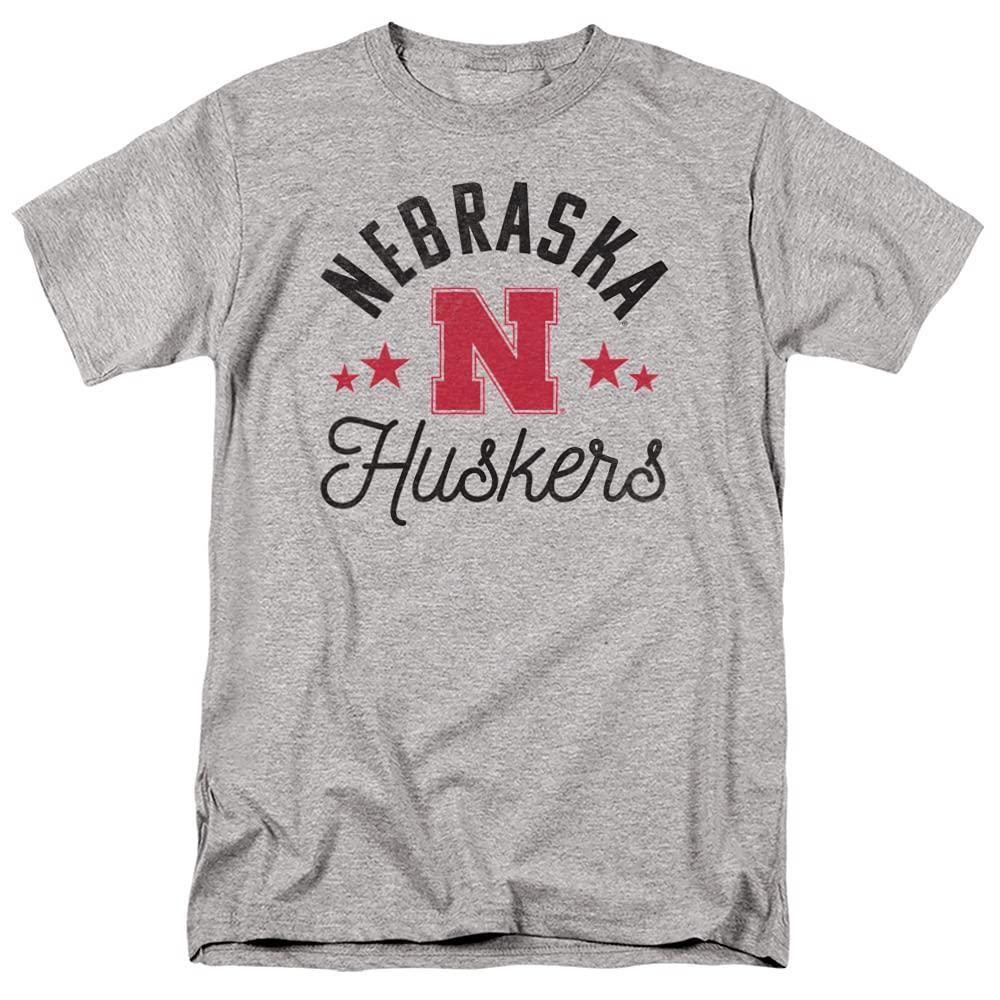 University of Nebraska Nebraska Cornhuskers Official Huskers Unisex Adult T-Shirt, Athletic Heather, Small