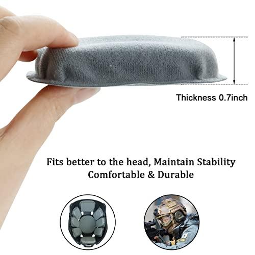 AOUTACC AOUTACC Universal Airsoft Helmet Pads, Helmet Replacement Foam Padding Kits Set Accessories Mats for Fast/Mich/ACH/USMC/PASGT Helmet (Memory Foam, Light Gray)