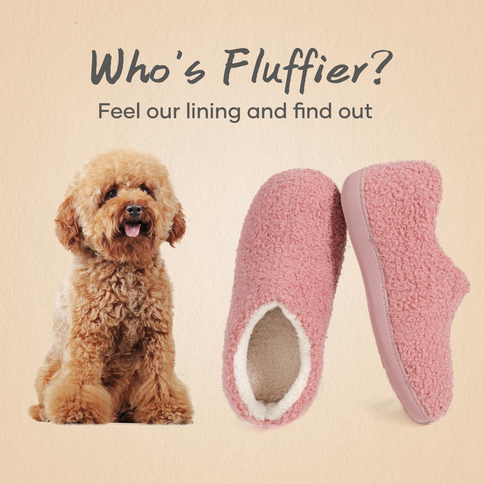 ULTRAIDEAS ULTRAIDEAS Women's Indoor Loafer House Slippers with Memory Foam, Ladies Warm Closed Back House Shoes with Non-Slip Outdoor Rubber SoleTeddy Pinksize 8