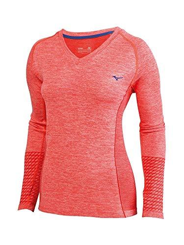 Mizuno Mizuno Running Women's Seeker Long Sleeve Tee, Medium, Fiery Coral