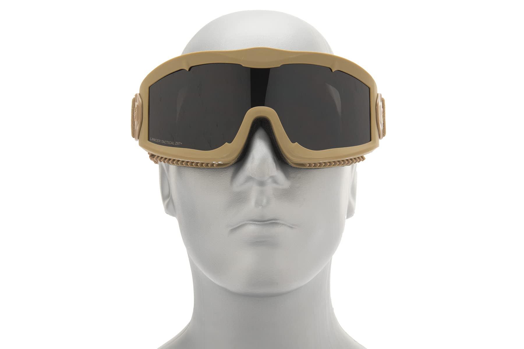 Lancer Tactical Lancer Tactical AERO Airsoft Tactical Safety Goggles -3mm Dual Pane Lens, Anti-Fog Glasses for Hunting and Cycling