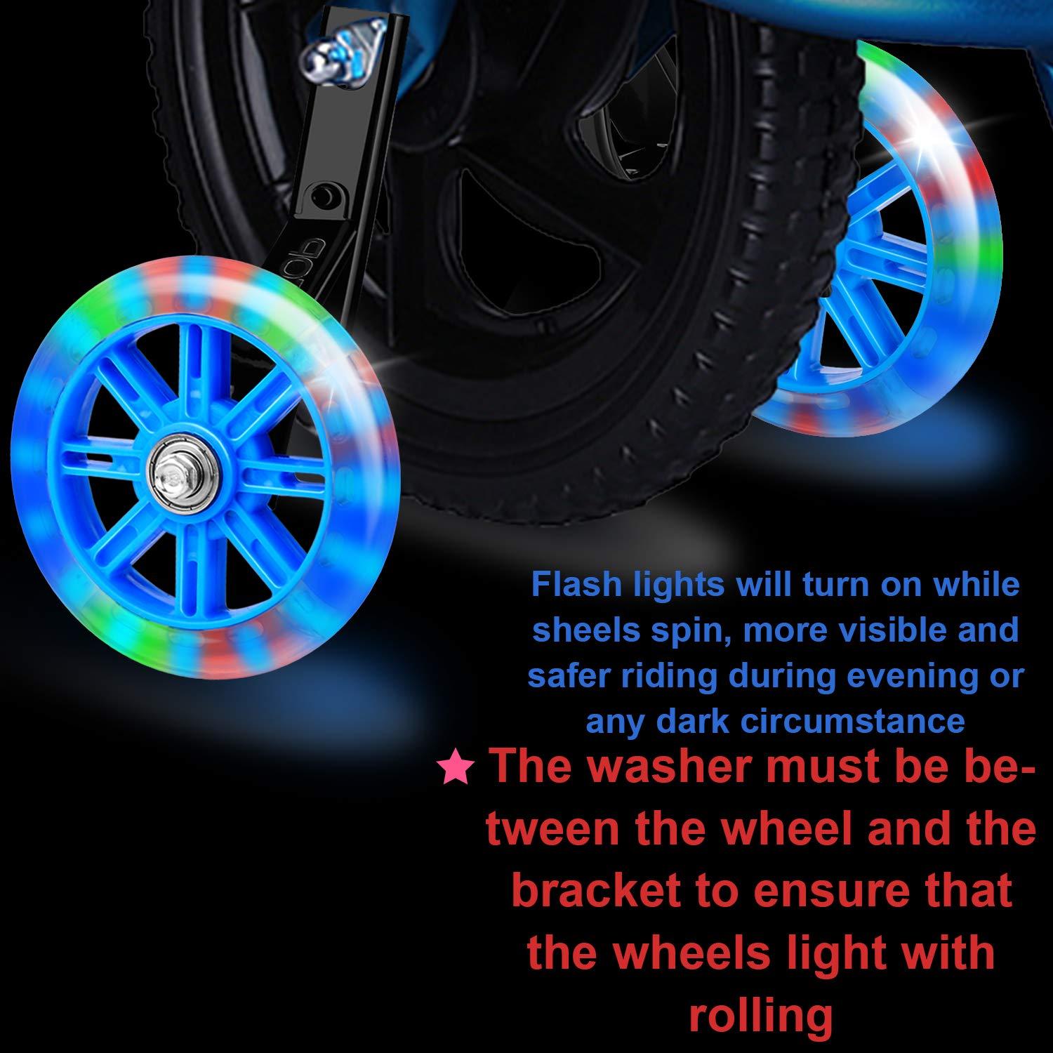 FORTOP FORTOP Bike Training Wheels, Pair of Heavy Duty Rear with Stabilizers Mounted Kit for Kids Boy Girls Bikes of Single Speed Bicycle with 12 14 16 18 20 Inch (Blue01, 12IN-20IN)