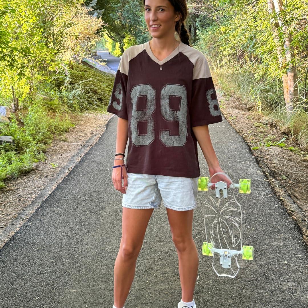 GHOST BOARDS GHOST BOARDS 24\'\' Penny Ghost Board Acrylic Mini Skateboard with LED Wheels | Travel-Size, Easy to Ride Penny Bored | Longboard Skateboard Adult & All Ages. Great for Beginners (Palmtree)