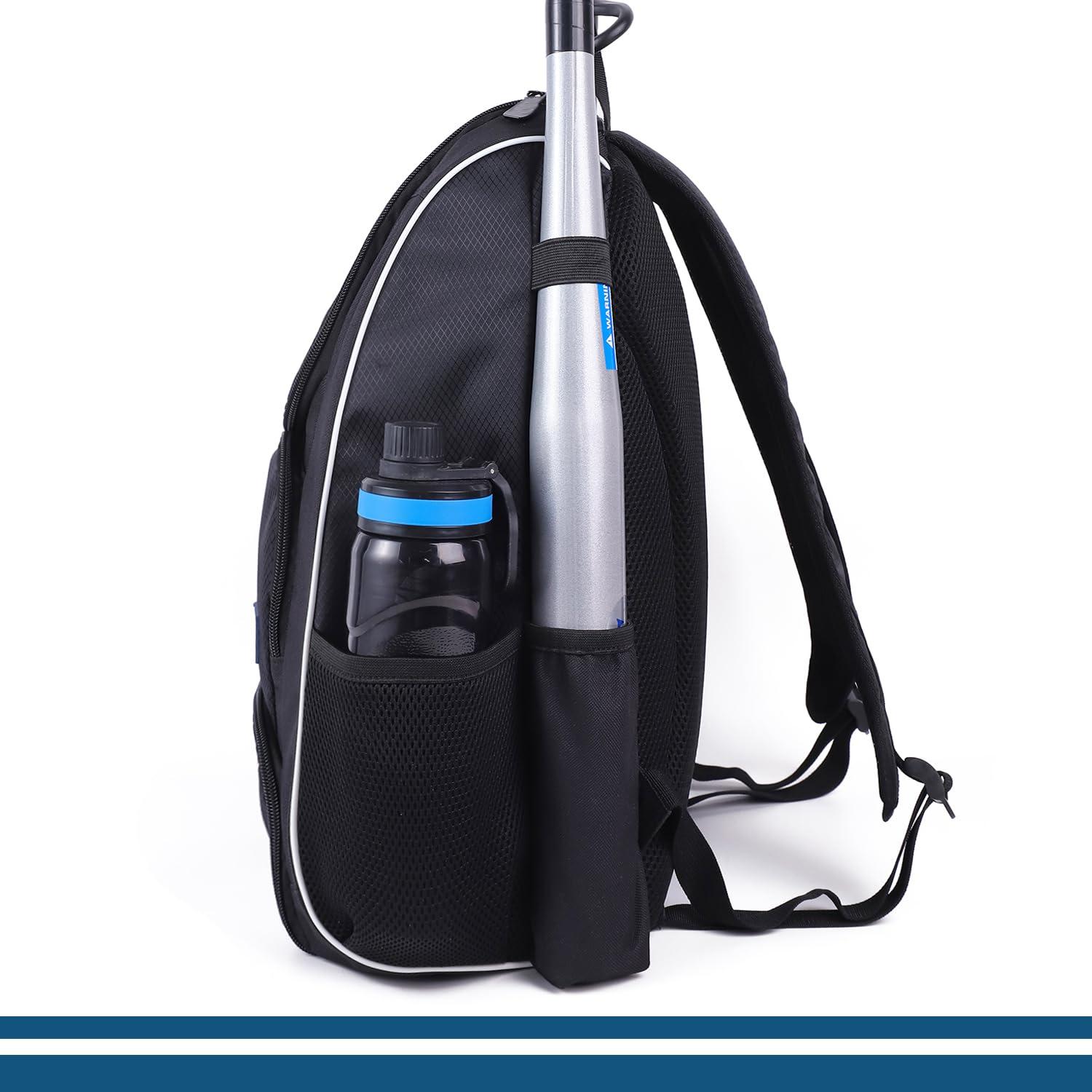 CapsLock Baseball Bat Bag Backpack,T-Ball & Softball Bat Bag with Shoes Compartment for Youth and Adult, Lightweight Baseball Bag with Fence Hook Hold Bat, Batting Mitten, Helmet, Caps, Teeball Gear