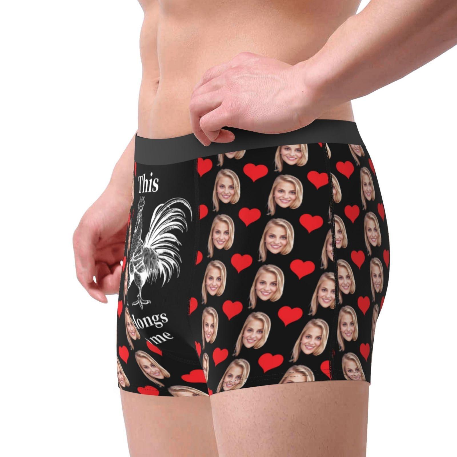 NineFit Basics Custom Boxers for Men, Custom Men's Underwear Boxer Shorts with Face, Personalized Gifts For Him X-Large