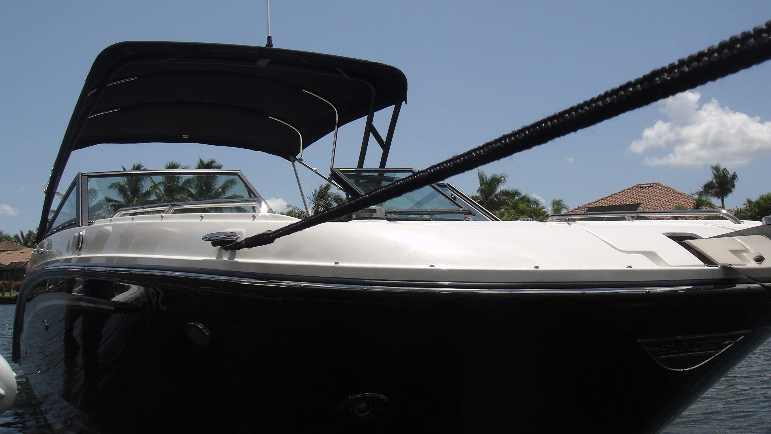 shockline shockline Dock Line with Integrated Shock Absorber, Double Braided, Polyester, Hand Spliced 12\" Eye, 5/8\" Inch x 35 Feet, Black