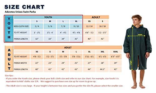 Adoretex Adoretex Unisex Swim Parka Water Resistant Warm Coat Water Sports Swim Parka for Adults & Kids-PK005-Royal/Black-AM