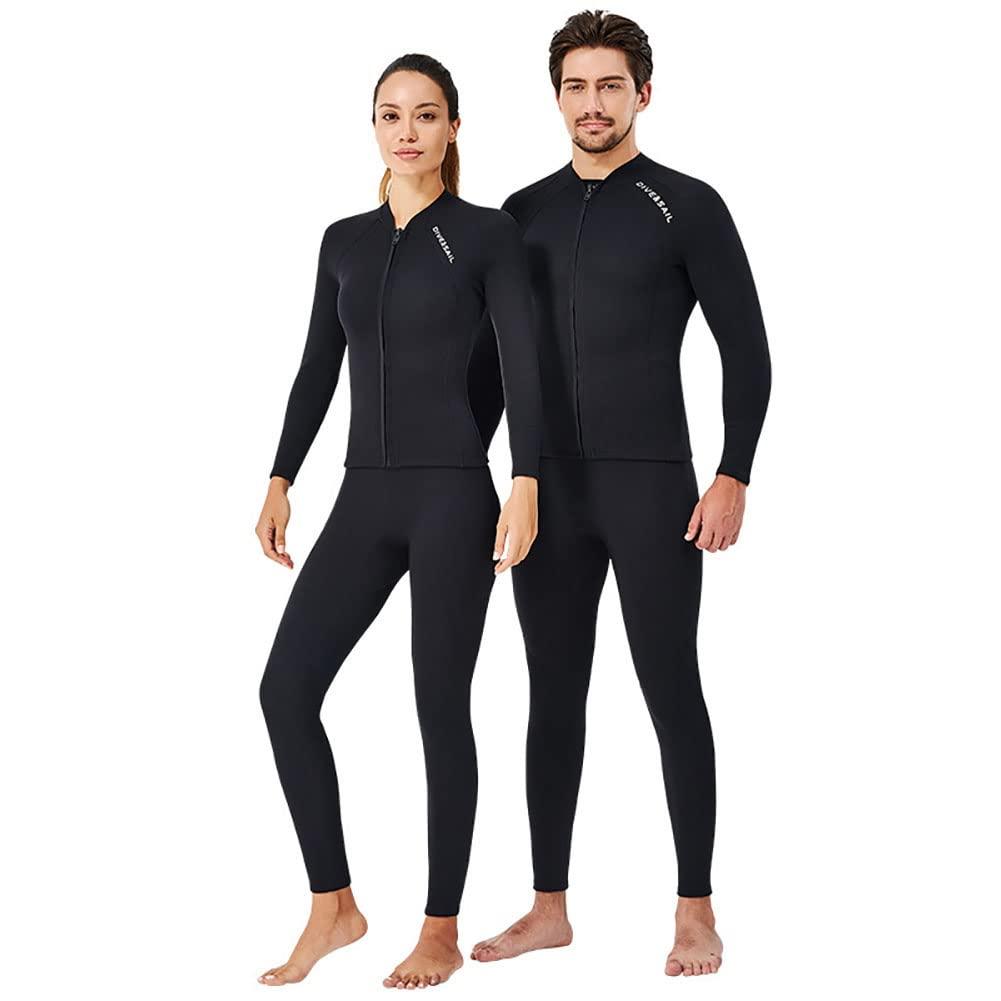 WYYHAA 2MM Neoprene Two Piece Wetsuit, Neoprene Surfing Bodyboarding Diving Suit for Men Women Snorkeling Scuba Diving,Men,XL