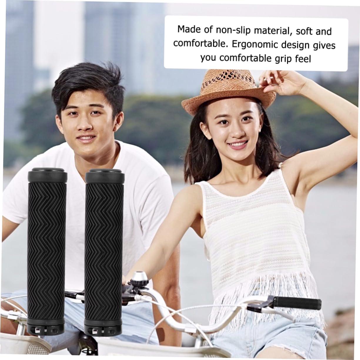 HANABASS HANABASS 1 Pair Handlebar Cover Chain Wide Seat Bicycle Locks Cable Foam Handlebar Scooter Bar End Plugs Road Bike Handlebar Grips Bike Locks Minibike Bike Grips Rubber Black