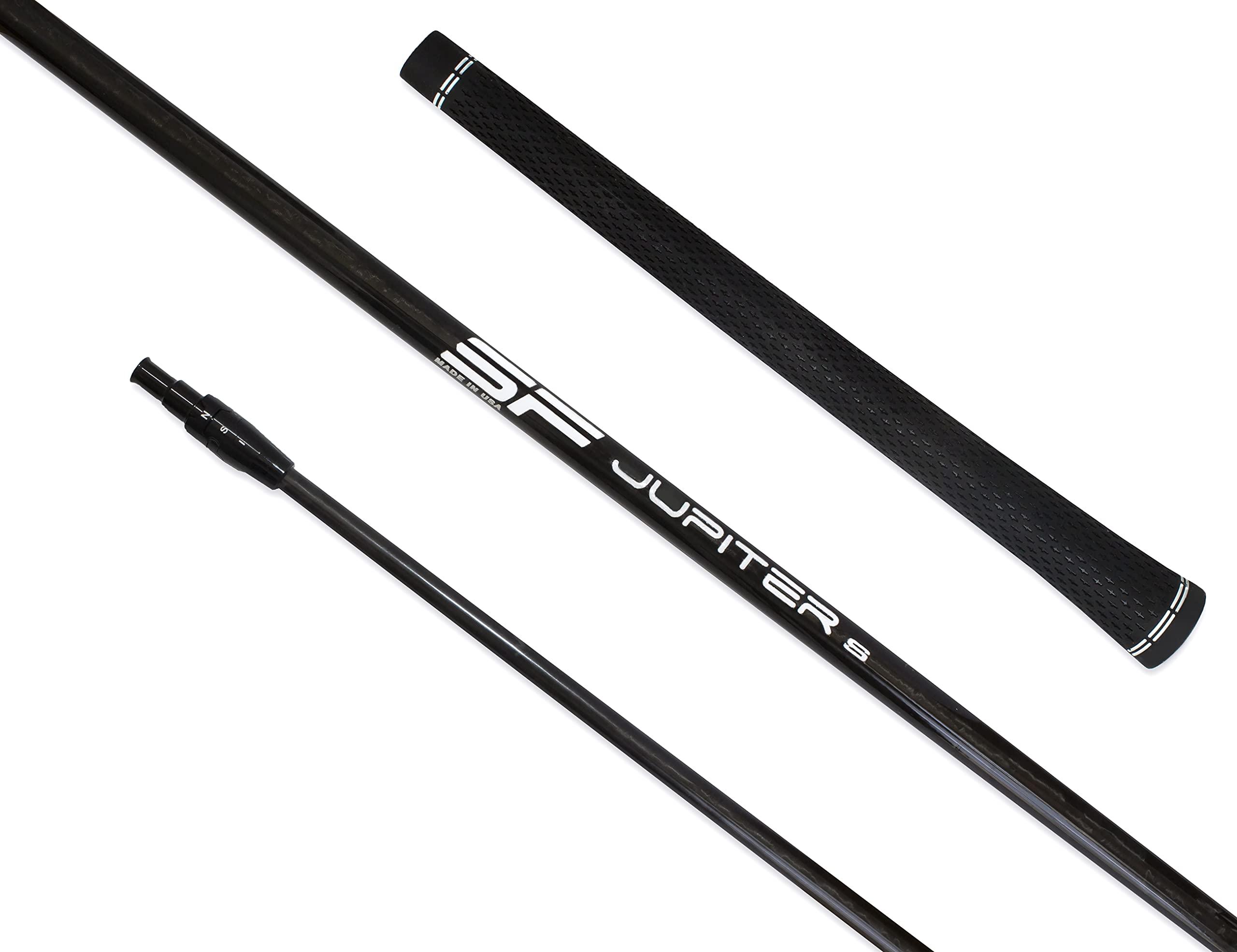 BIRDIE TOWN JUPITER Steadfast Carbon Fiber Driver Shaft - Carbon Fiber Golf Shaft with Standard 45.5\" Play Length - 4 Flex Choices - Adapter Included - Installed Professional Club Fitting Team (Stiff, Tour Edge)