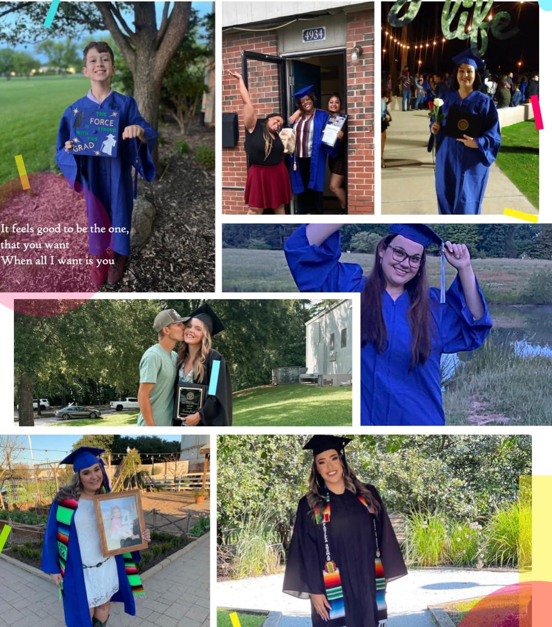 FtyFty FtyFty Unisex Adult Matte Graduation Cap and Gown Tassel Set (Purple, 54''(5'9''-5'11''))