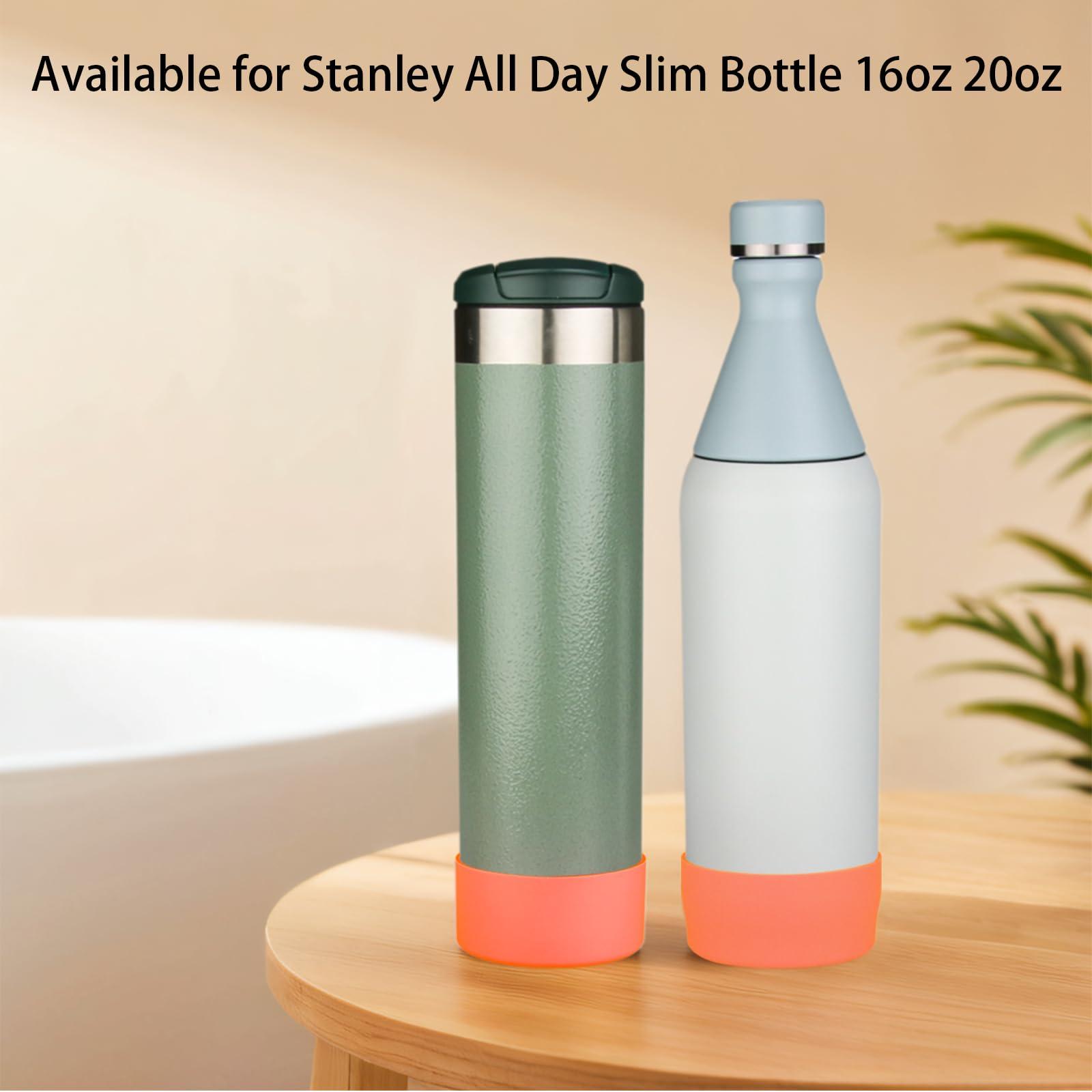 NineFit Basics 2PCS Silicone Water Boot for Stanley All Day Slim 20oz, Anti-Slip Protective Sleeve Bottom Bumper Protector for AeroLight Transit (Orange)