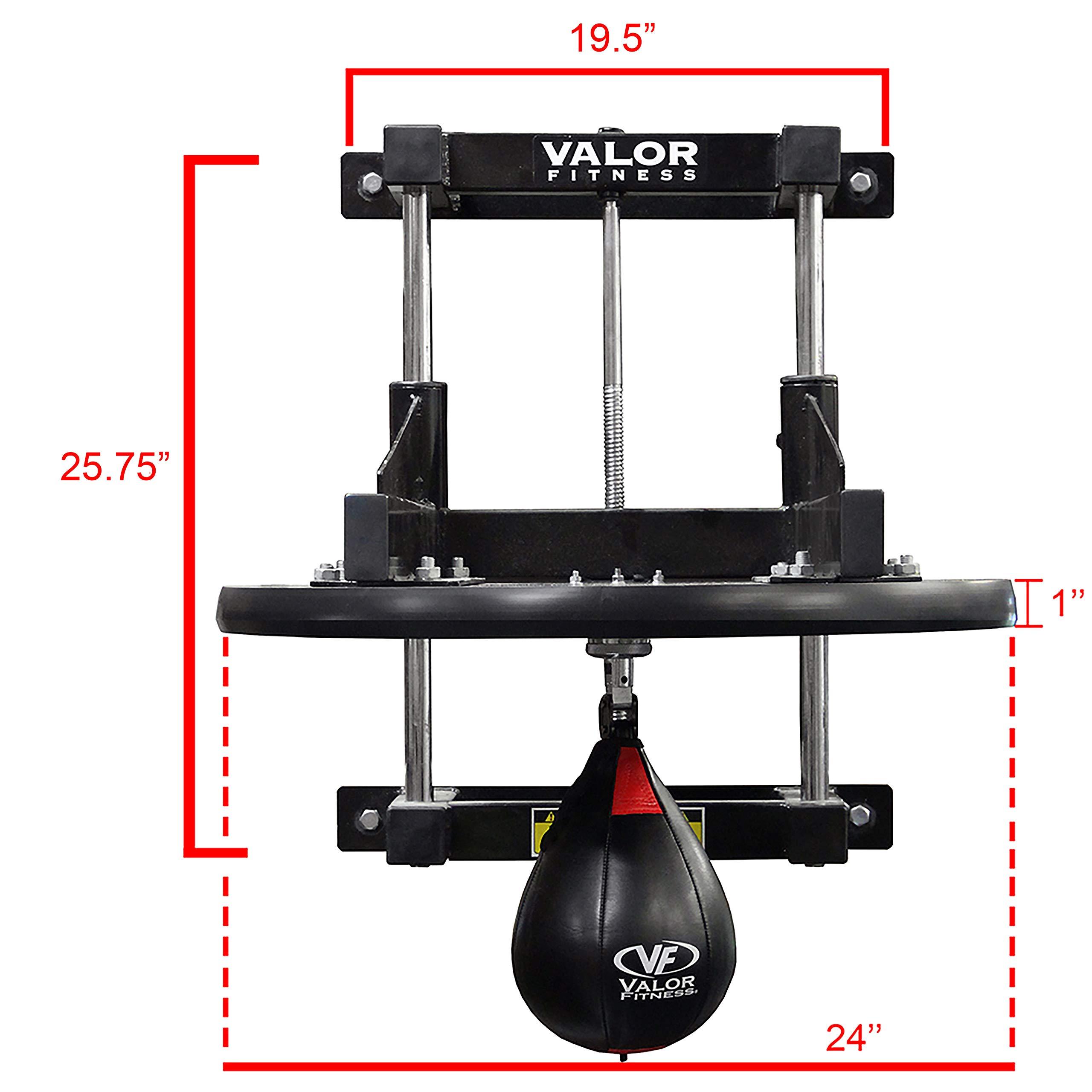 Valor Fitness Valor Fitness CA-2 Adjustable 1” Boxing Speed Bag Platform with Wheel Crank for Easy Adjustment, Speed Bag Included