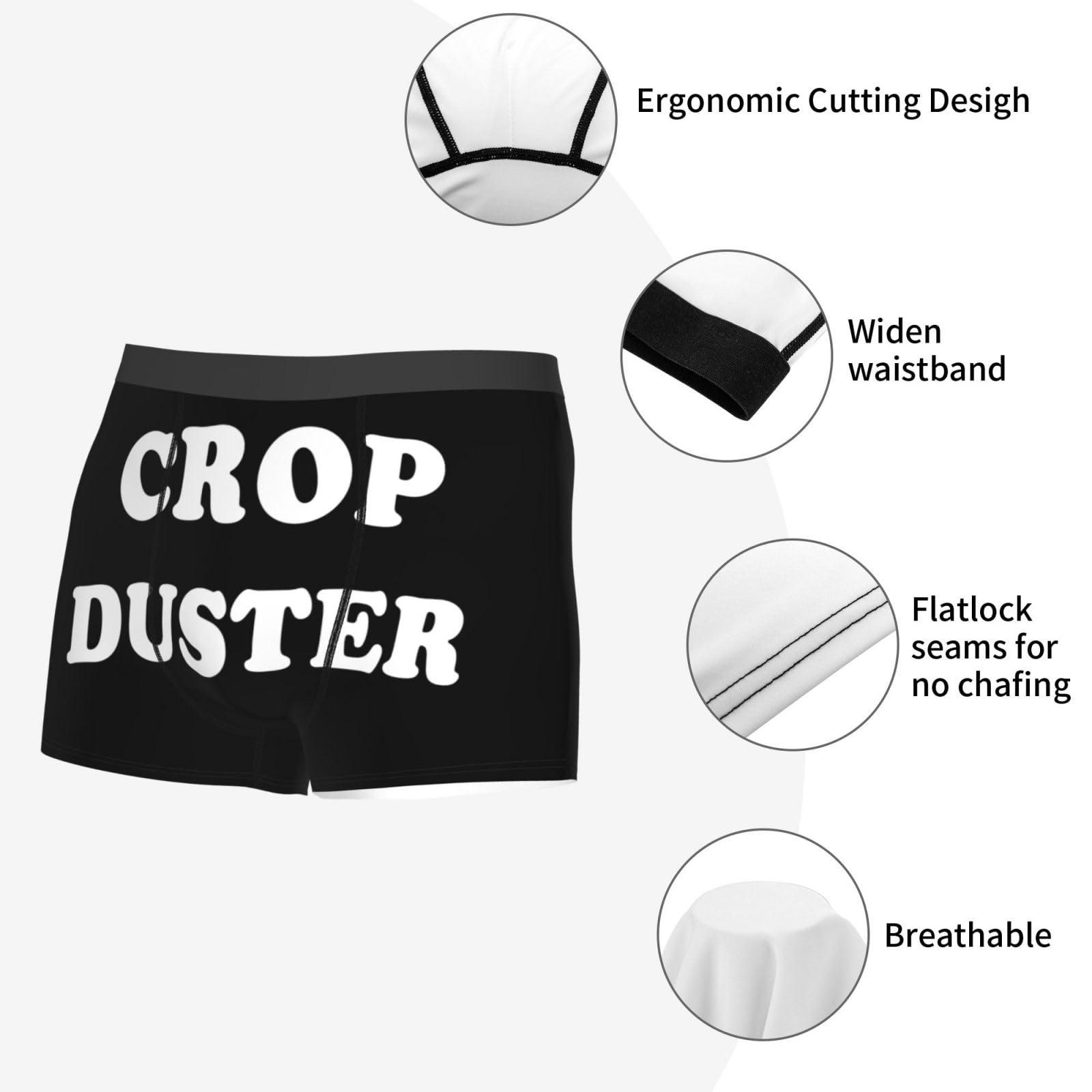 Diputer Diputer Crop-Duster-Boxers Funny Boxer Briefs For Mens Novelty Boxer Shorts Humorous Underwear -S Black