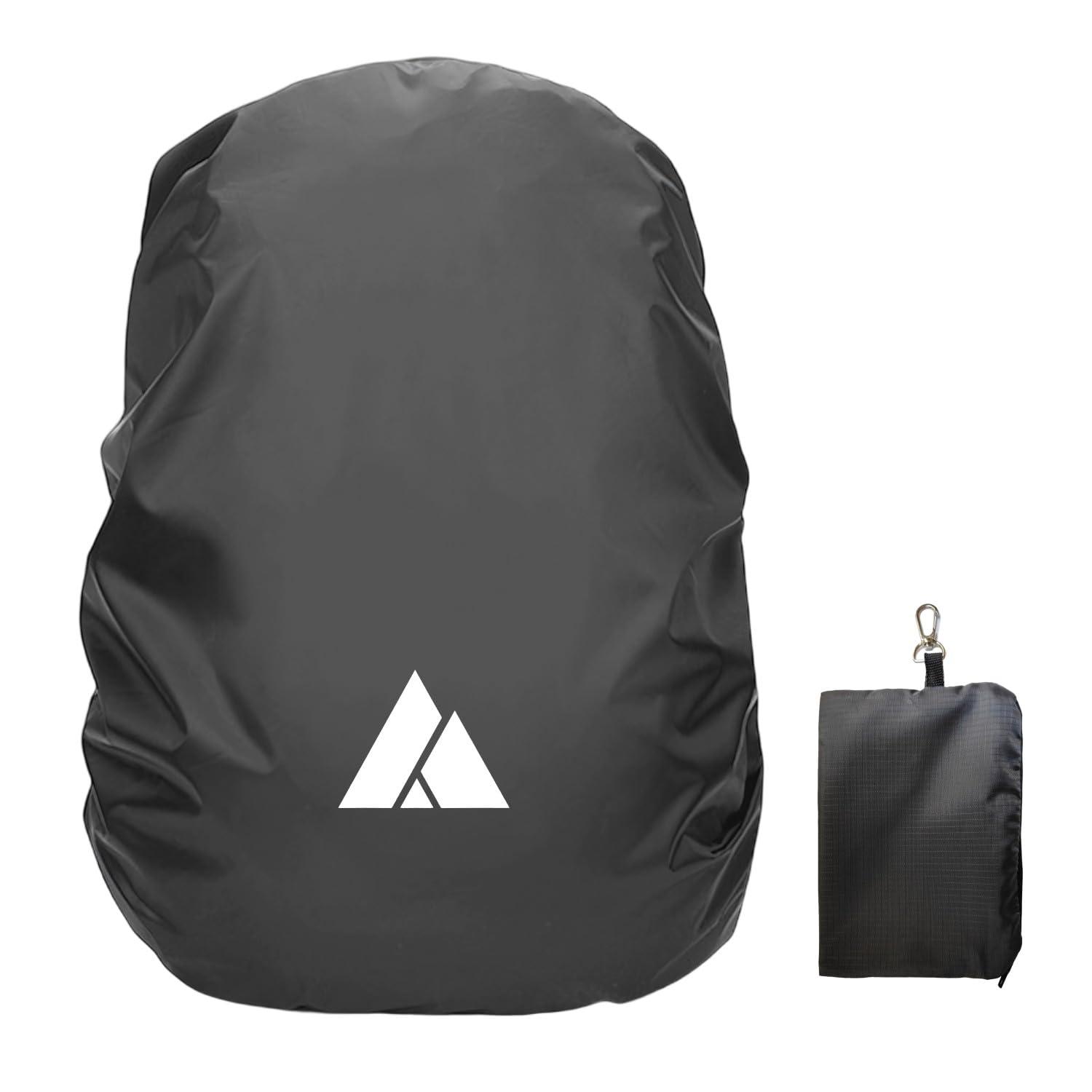 sheelokhwui sheelokhwui Waterproof Backpack Rain Cover, Heavy-Duty Nylon Pack Cover with Upgraded Double Adjustable Closure System and a Carry Pouch for Hiking, Cycling, Camping, Outdoor (Dark Gray, XL, 65-90L)