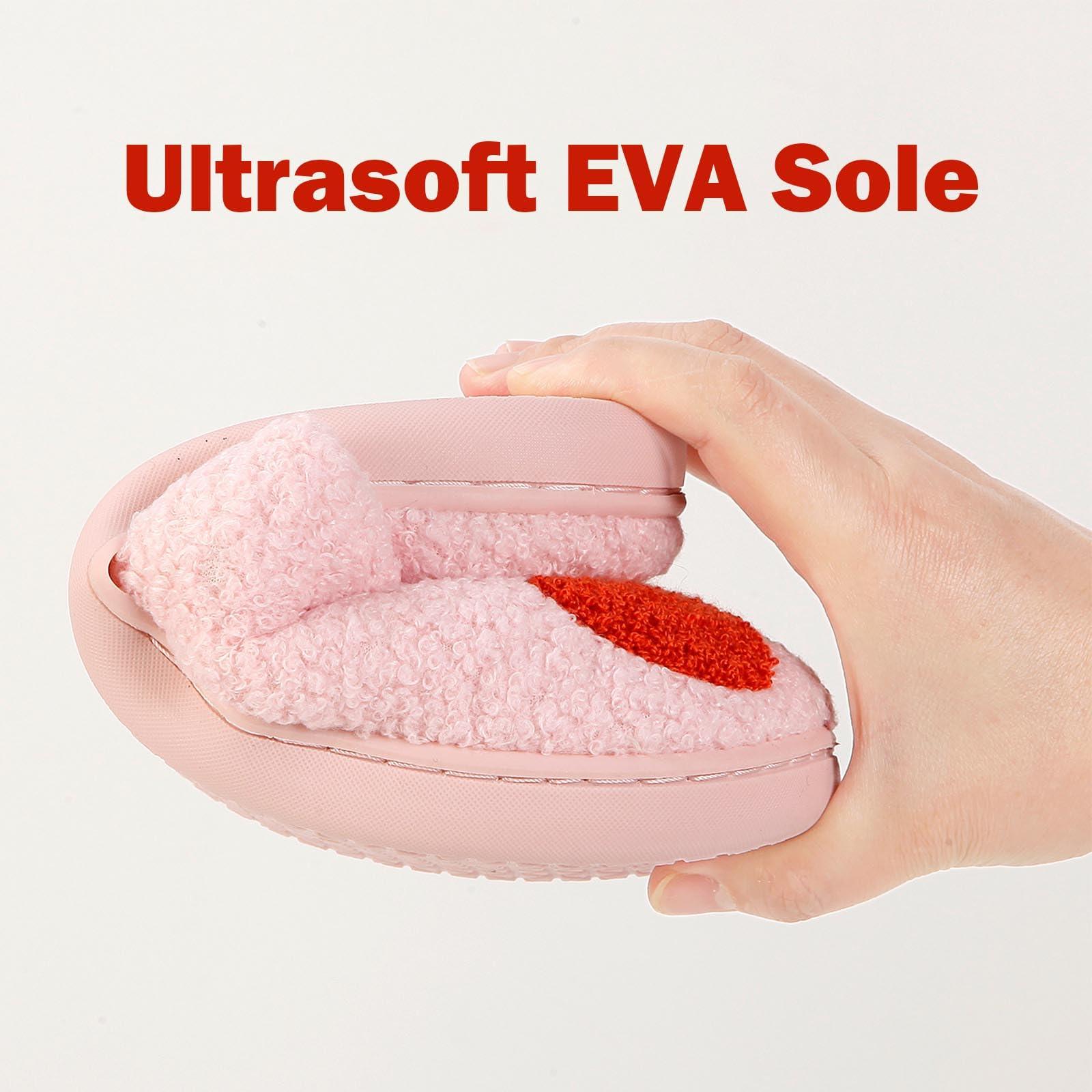 HIPINISS HIPINISS Pink Heart Slippers for Women Men - Fluffy Memory Foam House Shoes - Indoor Outdoor Valentine's Day Mother's Day Gifts - Pink Heart 43-44