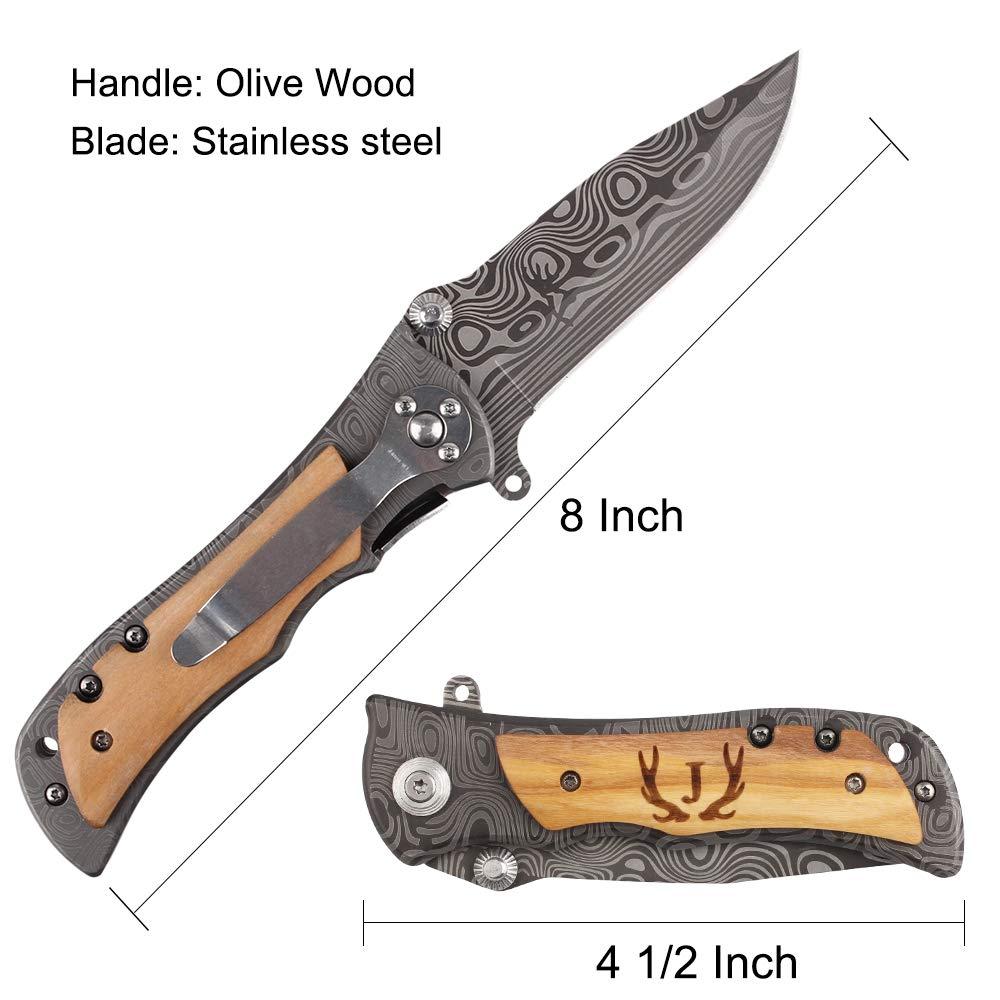 Fanfoobi Fanfoobi Laser Engraved Pocket Knife with Monogrammed J for Him