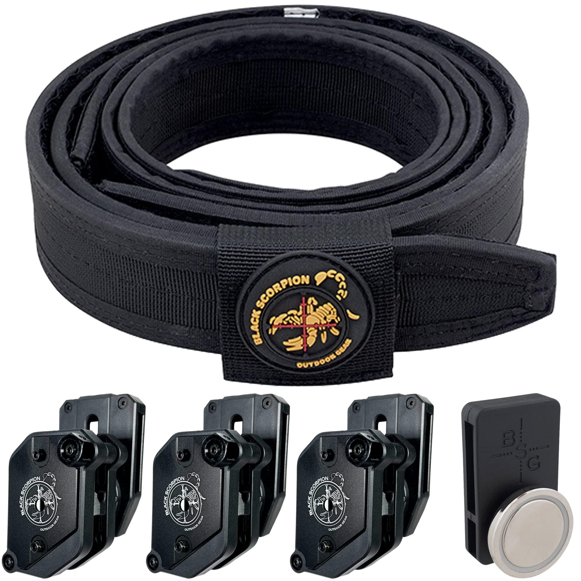 Black Scorpion Outdoor Gear Black Scorpion Gear Professional Heavy Duty Competition Belt w/ 3 Double Stack Magazine Pouches, 1 Magnetic Magazine Pouch, IPSC and USPSA Approved (Black, Small)