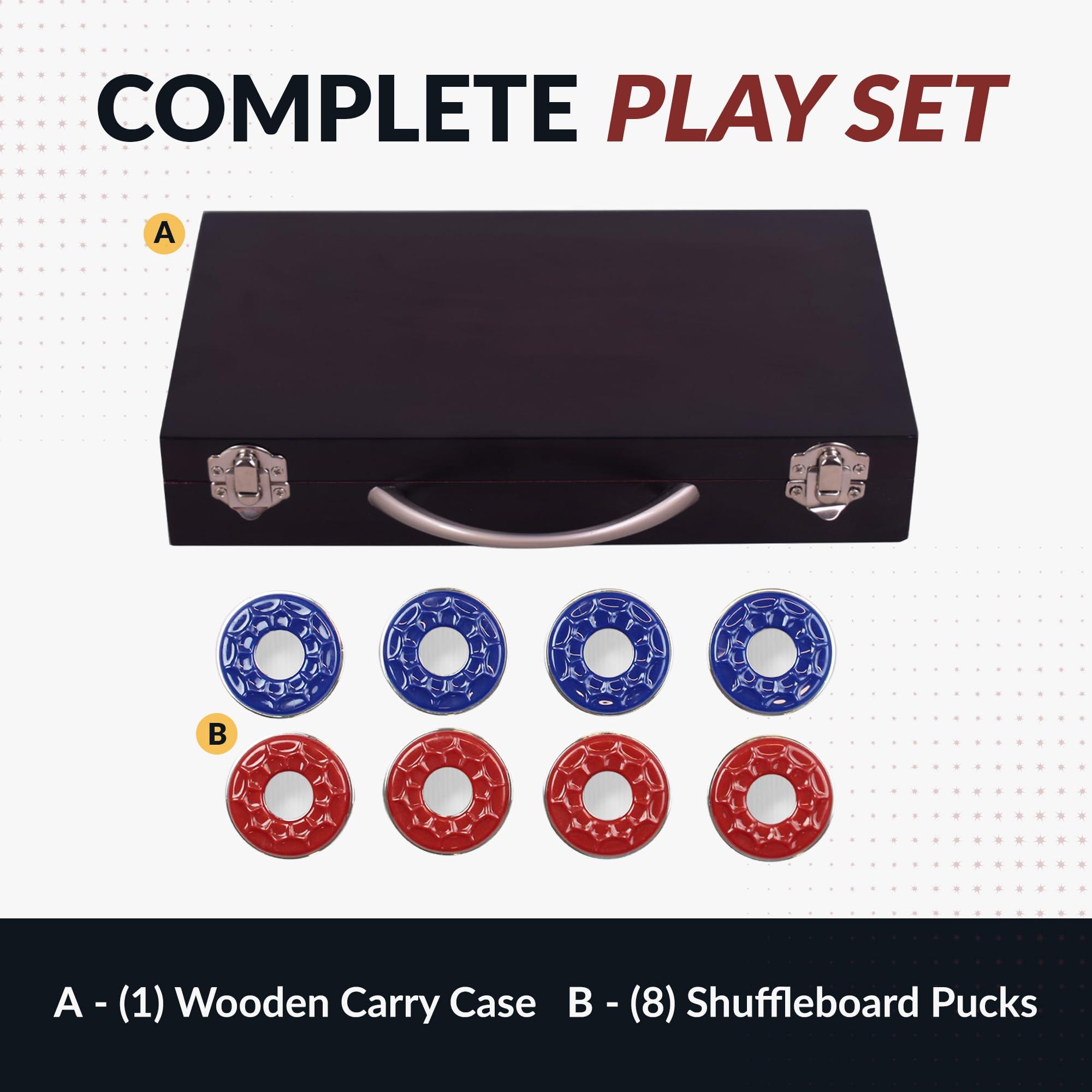 Hathaway Hathaway Shuffleboard Pucks with Case (Set of 8), Dark Cherry Finish