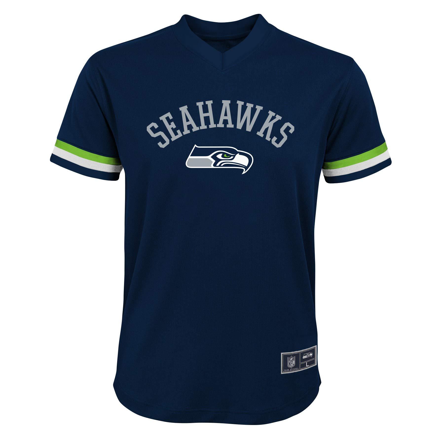 Outerstuff Outerstuff - NFL Youth Boys (8-20) Printed V-Neck Mesh Top, Team Variation (Seattle Seahawks, X-Large (18-20))
