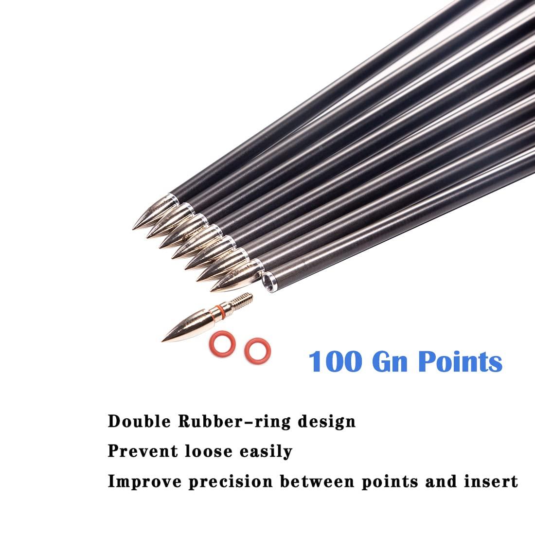QunYing QunYing Archery Carbon Arrow 28 29 30 inch 300 340 350 400 Spine Practice Hunting Arrows for Compound Recurve Bow 12PCS-30 400 Spine
