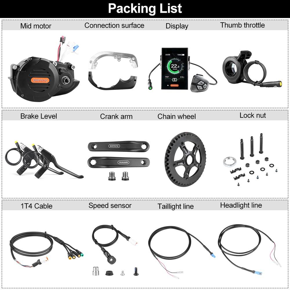 HALLOMOTOR HALLOMOTOR M620 G510 48V 52V 1000W Mid Drive Motor Conversion Kit with DPC18 Display (48V 1000W with UART Protocol, for 27.5Inch Mounting Bike)