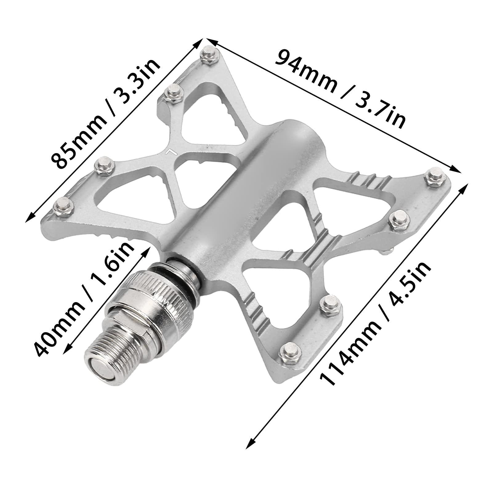 SPYMINNPOO SPYMINNPOO 1 Pair K5 Quick Release Pedals Aluminum Alloy Bike Bearing Pedals for Road Folding Bikes 4 Colors(Silver (Boxed))