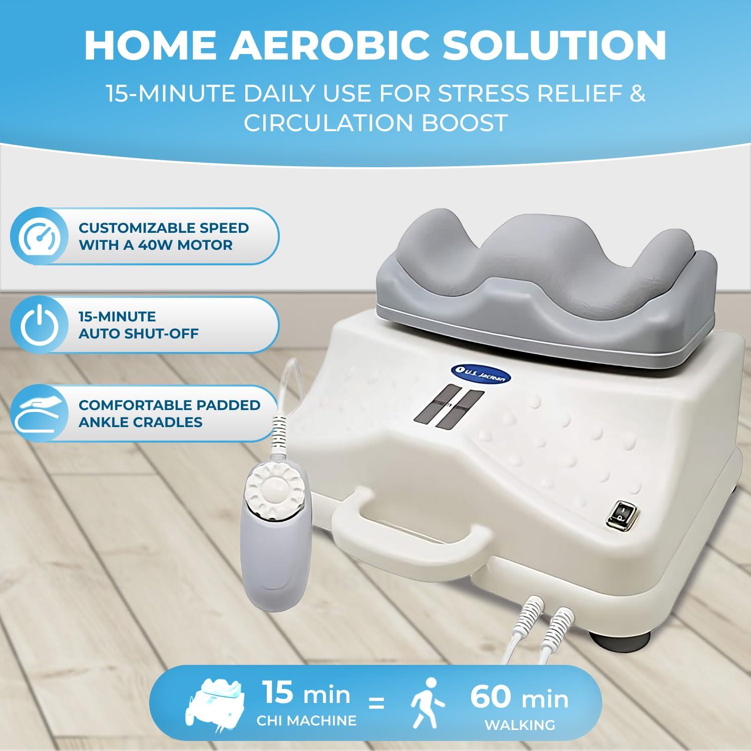 Daiwa Felicity Daiwa Felicity Chi Vitalizer Machine Original - Passive Aerobic Exerciser for Vitality Swing Shaking Exercise - Chi Machine Lymphatic Massager, Comfortable Padded Ankle Cradle for Full Body Relaxation