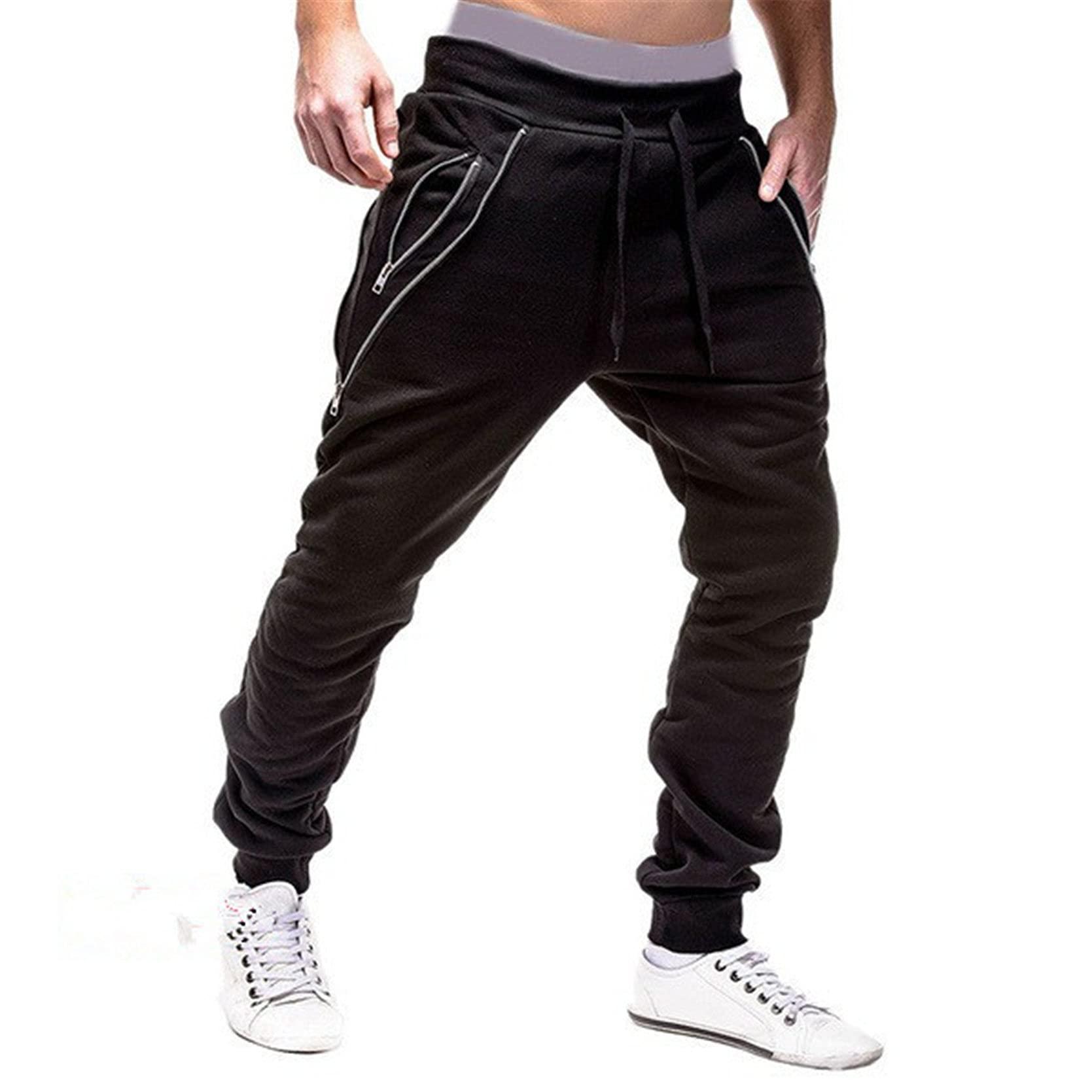 Generic NO.1 Men\'s Tapered Gym Jogger Pants Workout Athletic Fitness Training Sweatpants Jogging Lounge Track Pants (X-Large,Black)