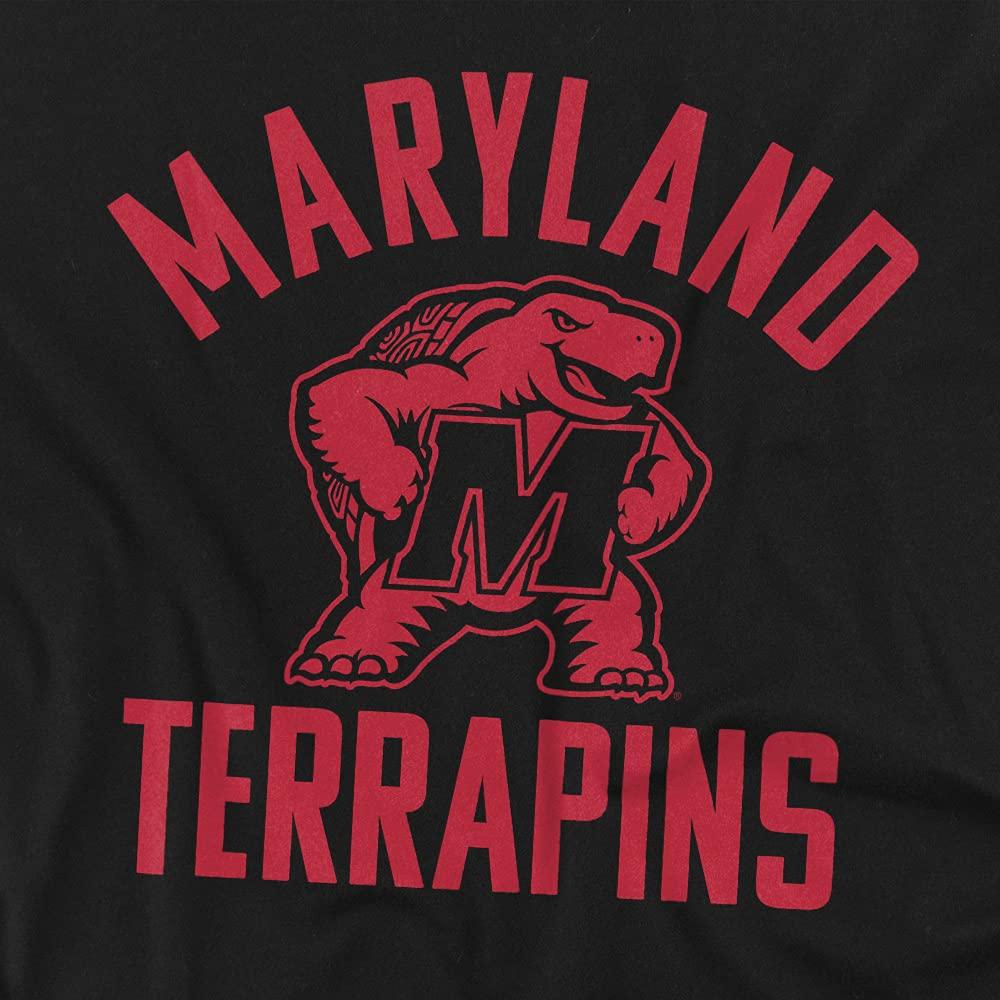 University of Maryland University of Maryland Official One Color UMD Terrapin Logo Unisex Adult T-Shirt, Black, 5X-Large