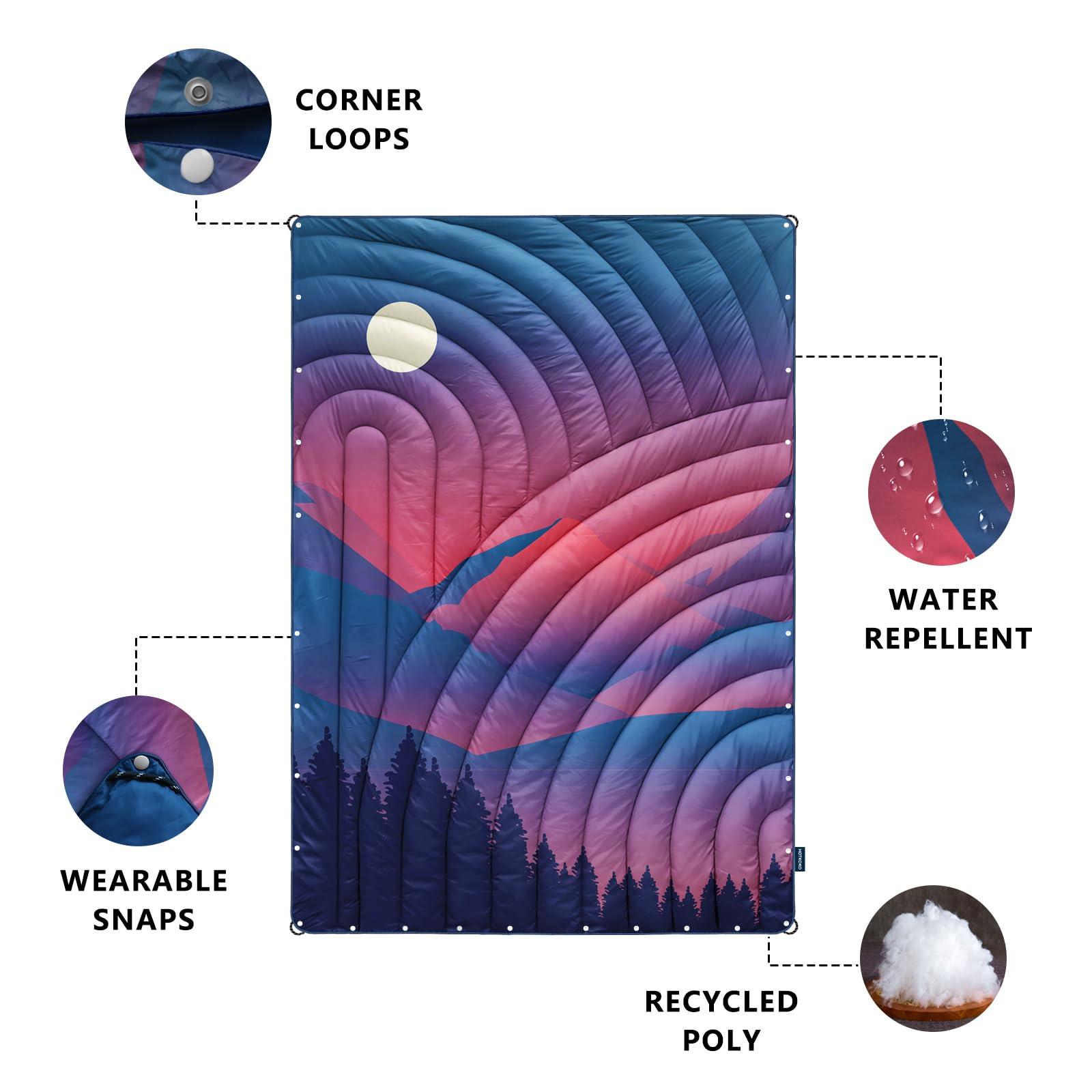 hotkoko hotkoko Camping Blanket,Lightweight Down Alternative Puffy Blanket Packable Outdoor Blanket for Camping,Traveling, Stadium, Hiking, Picnics