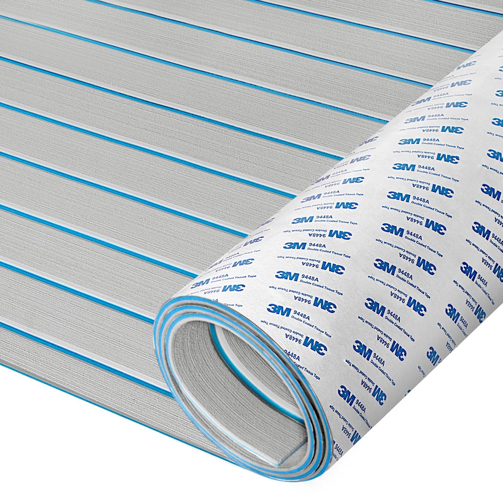 HXBYX HXBYX EVA Foam Boat Flooring with 3M Self-Adhesive Backing DIY Boats Decking Marine Sheet Faux Teak Material,Non-Slip Cooler Pads for Kayak Yacht SwimPool RV 95"x44"/31"/16"/6.7"/2.4",47.5"x16"
