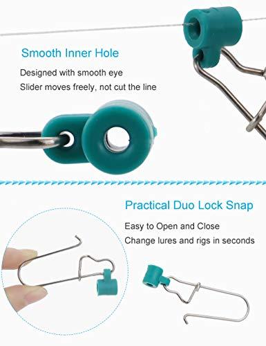 Facikono Facikono Fishing Line Sinker Slides Catfishing Rig, Saltwater Heavy Duty Sinker Weights Connector with Duo Lock Snaps