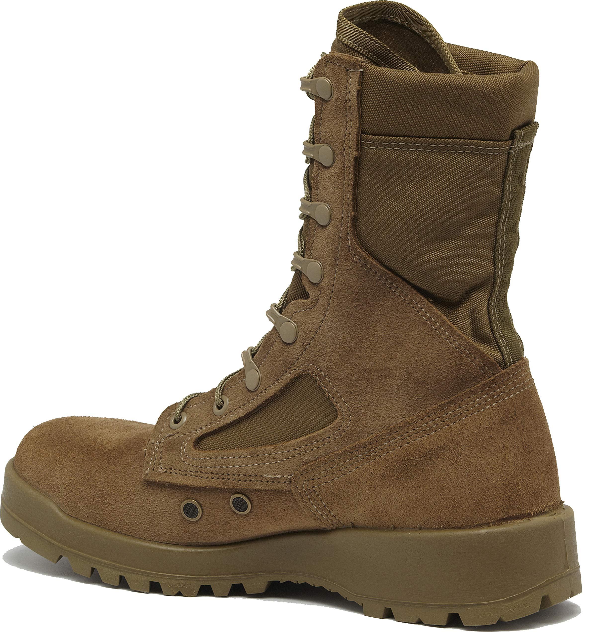 B Belleville Arm Your Feet B Belleville Arm Your Feet 550 ST 8 Inch USMC Hot Weather Steel Toe Boots (EGA) - Mojave Cattlehide Leather Combat Boots for Men, Safety Rates For Electrical Hazard Resistance (EH), Mojave - 9.5 R