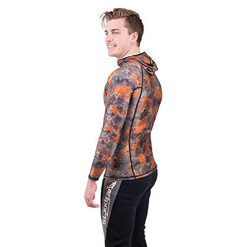 IST IST VSH-100 Camouflage Spearfishing Rash Guard with Hood, Loading Pad (Brown Camo, Medium)