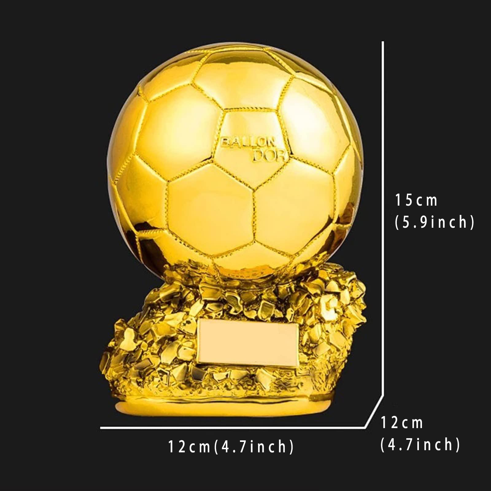 SUSANMAISON SUSANMAISON Golden Ballon Football Championship Prize Trophy Customizable Player Award Soccer Replica Fan Collectible Birthday Gift (15cm/5.9inch)