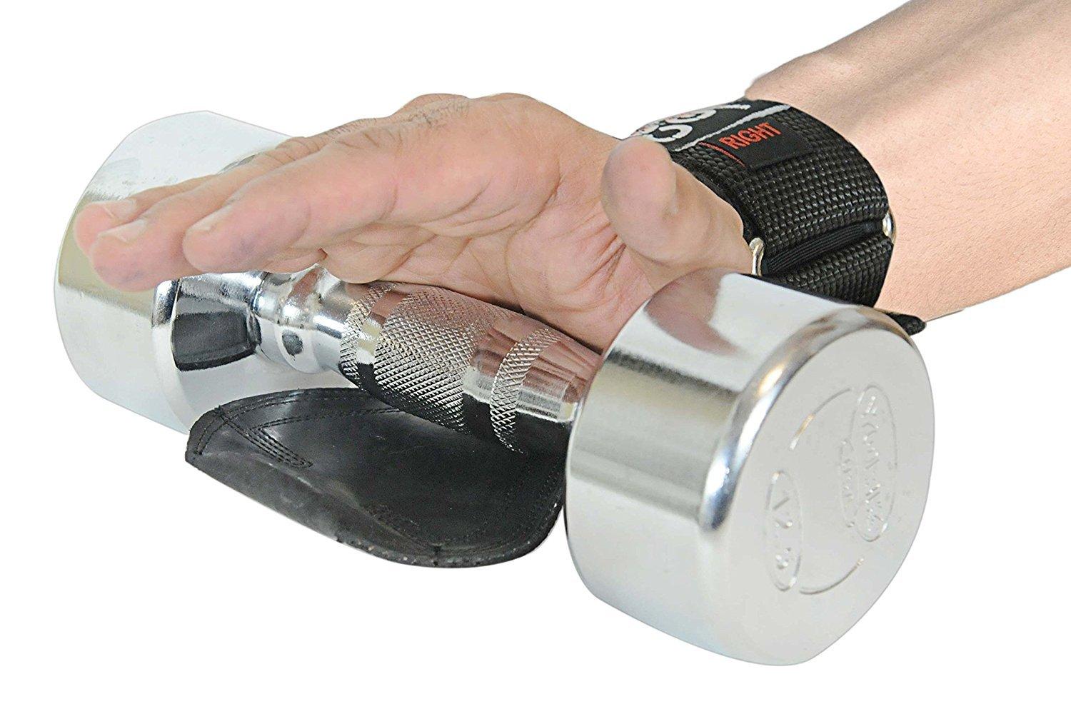 Grip Power Pads Cobra Grips PRO Weight Lifting Gloves Heavy Duty Straps Alternative to Power Lifting Hooks for Deadlifts with Built in Adjustable Neoprene Padded Wrist Wrap Support Bodybuilding (PRO Black Leather)