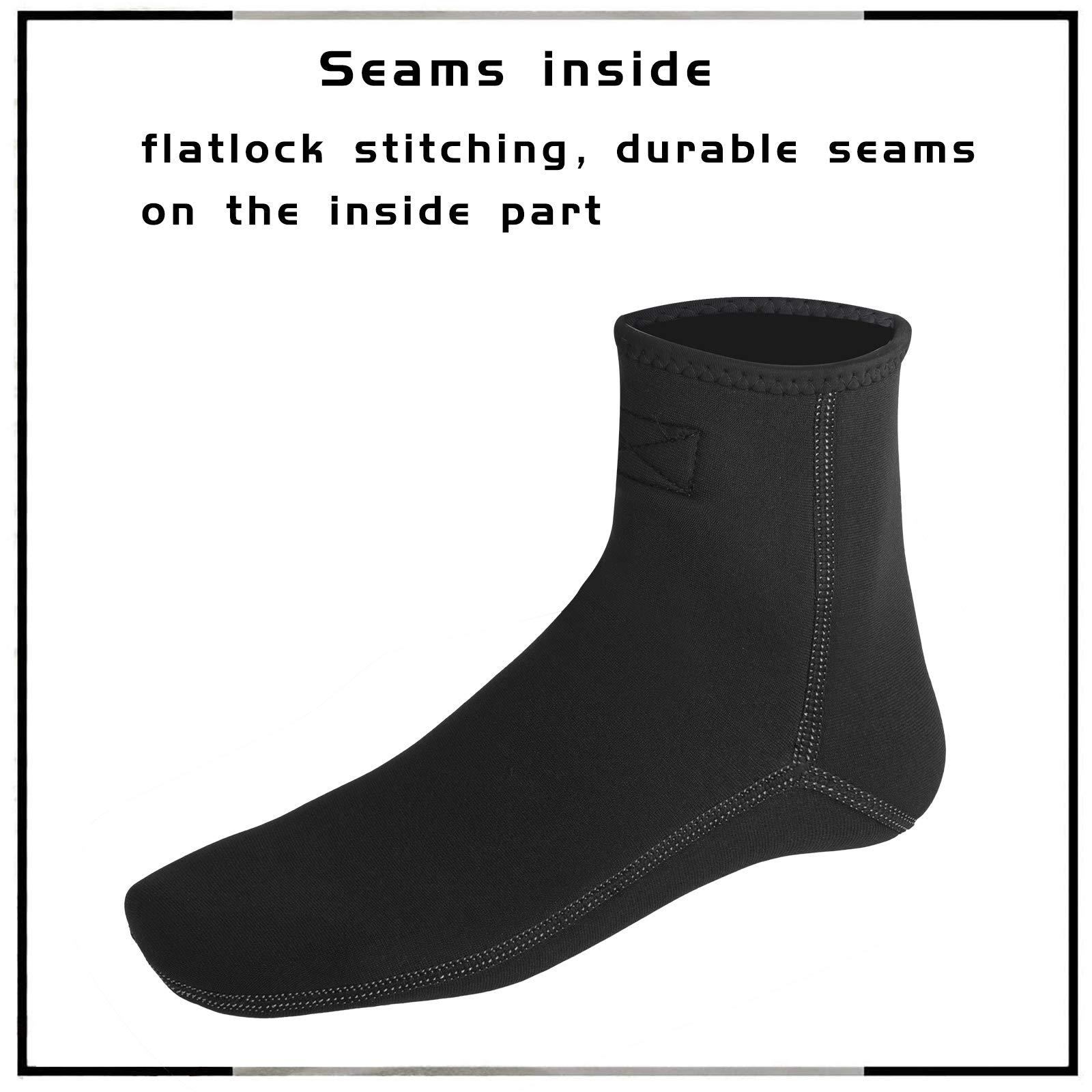 OMGear OMGear Water Socks Neoprene Socks Beach Booties 3mm Scuba Diving Surfing Snorkeling Wetsuit Outdoors Socks Fin Swim Socks (3mm Low Cut/Grey, M(men 8-9,women 9-10)