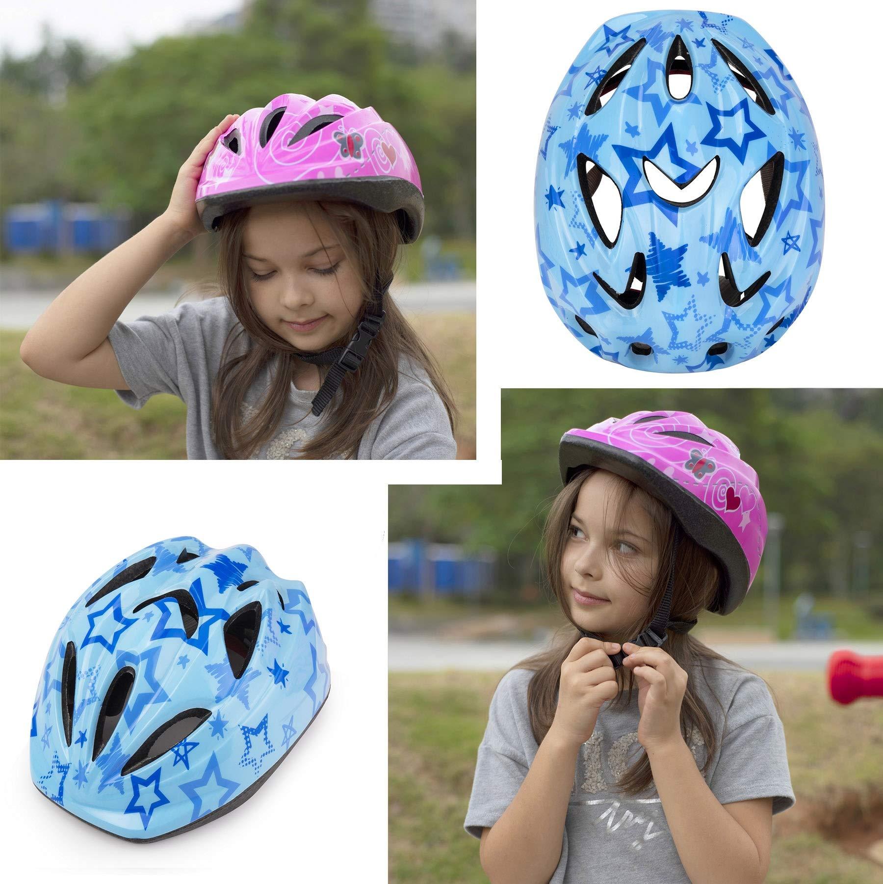 LX LERMX Kid Bicycle Helmets, LX LERMX Kids Bike Helmet Ages 5-14 Adjustable from Toddler to Youth Size, Durable Kids Bike Helmet with Fun Designs for Boys and Girls