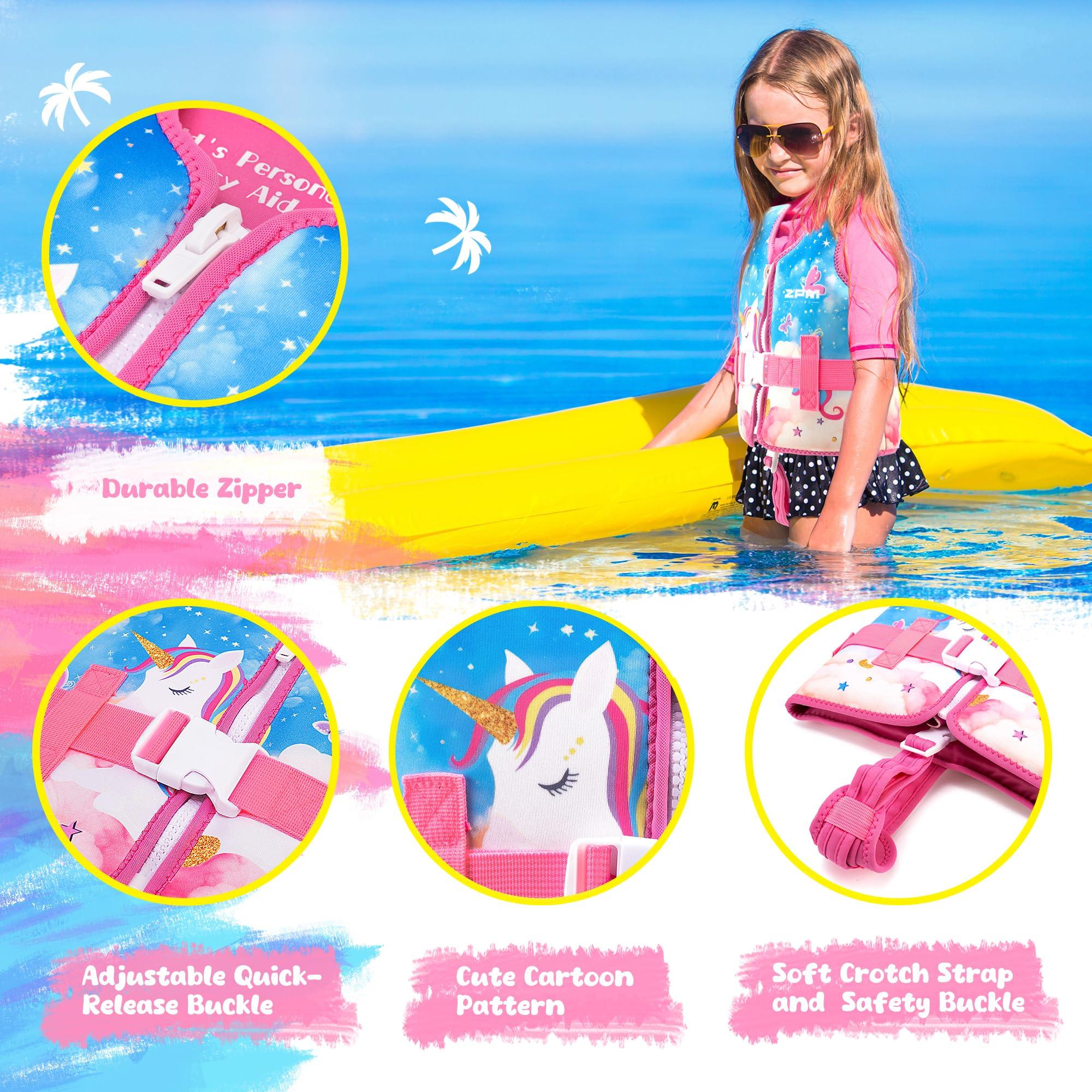 2PM SPORTS 2PM SPORTS Toddler Swim Vest for 20-50 lbs Kids Float Jacket with Adjustable Safety Strap for Girls Boys 2 3 4 5 6 Years Old Premium Buoyancy Neoprene Children Swimming Floaties