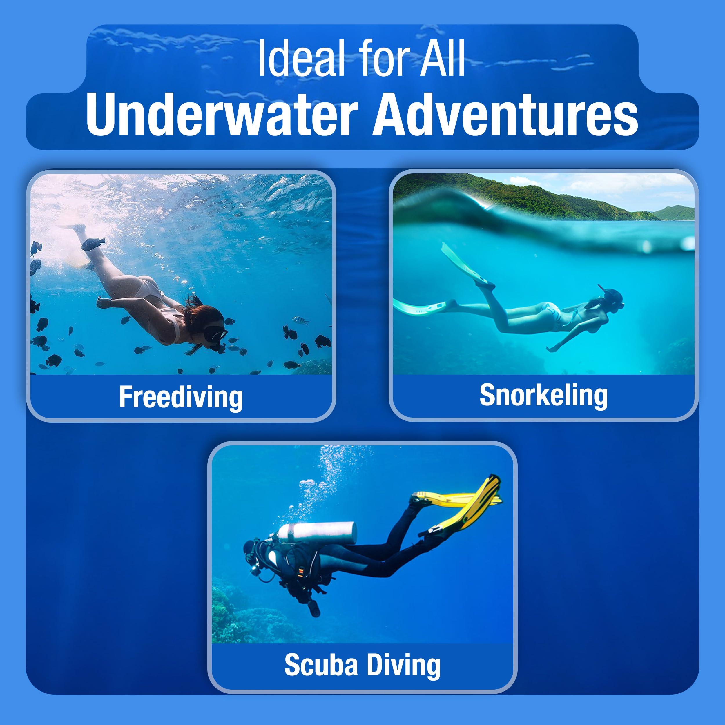 Kraken Aquatics Kraken Aquatics Dry Snorkel | Quality Professional Snorkel Gear with Dry Top Valve, Comfortable Silicone Mouthpiece and Purge Valve for Scuba Diving, Snorkeling, Freediving, Spearfishing and Swimming