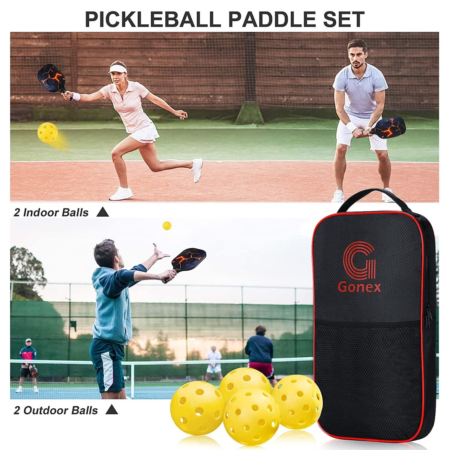 Gonex Gonex Pickleball Paddles, USAPA Approved Graphite Pickleball Set of 6 Paddles with 8 Balls, 2 Portable Carry Bags