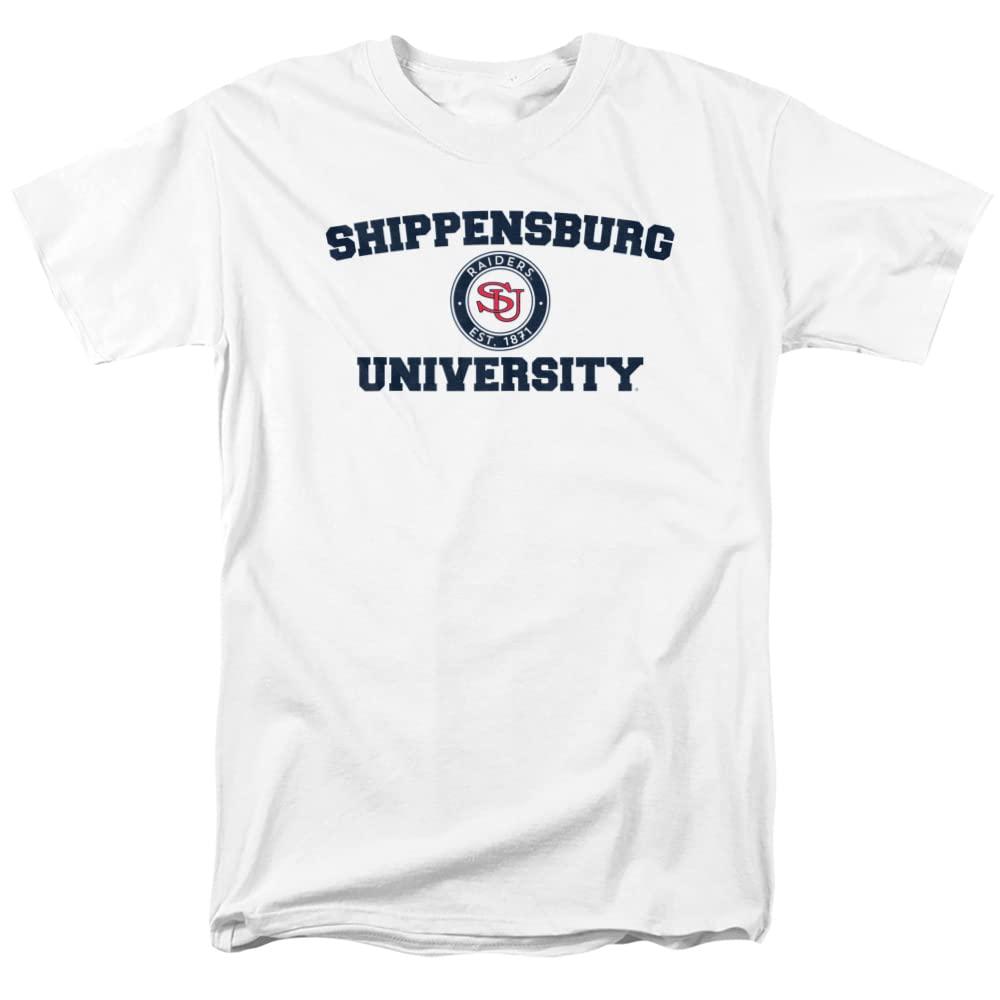 LOGOVISION Shippensburg University Official Circle Logo Unisex Adult T Shirt,White, 4X-Large