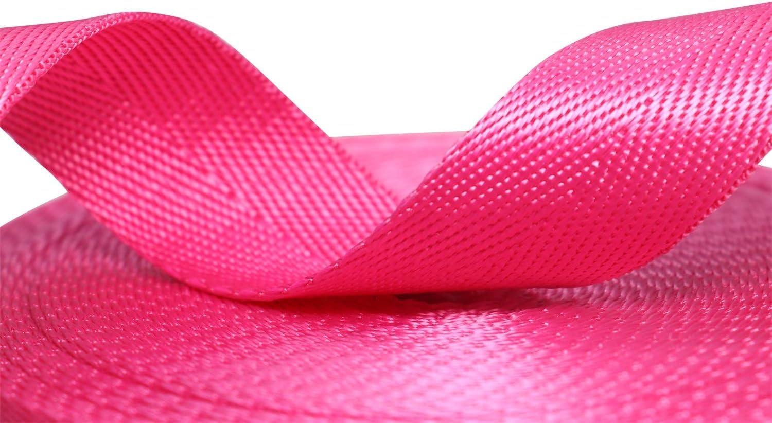 Devobunch Devobunch Nylon Webbing Straps, 1 Inch Wide Heavy Duty Nylon Strap, Durable Flat Rope Webbing, 10 and 25 Yard Roll for Backpack Strapping, Tie-Down, Dog Leash, 18 Vibrant Colors (Rose Red, 25 Yard)