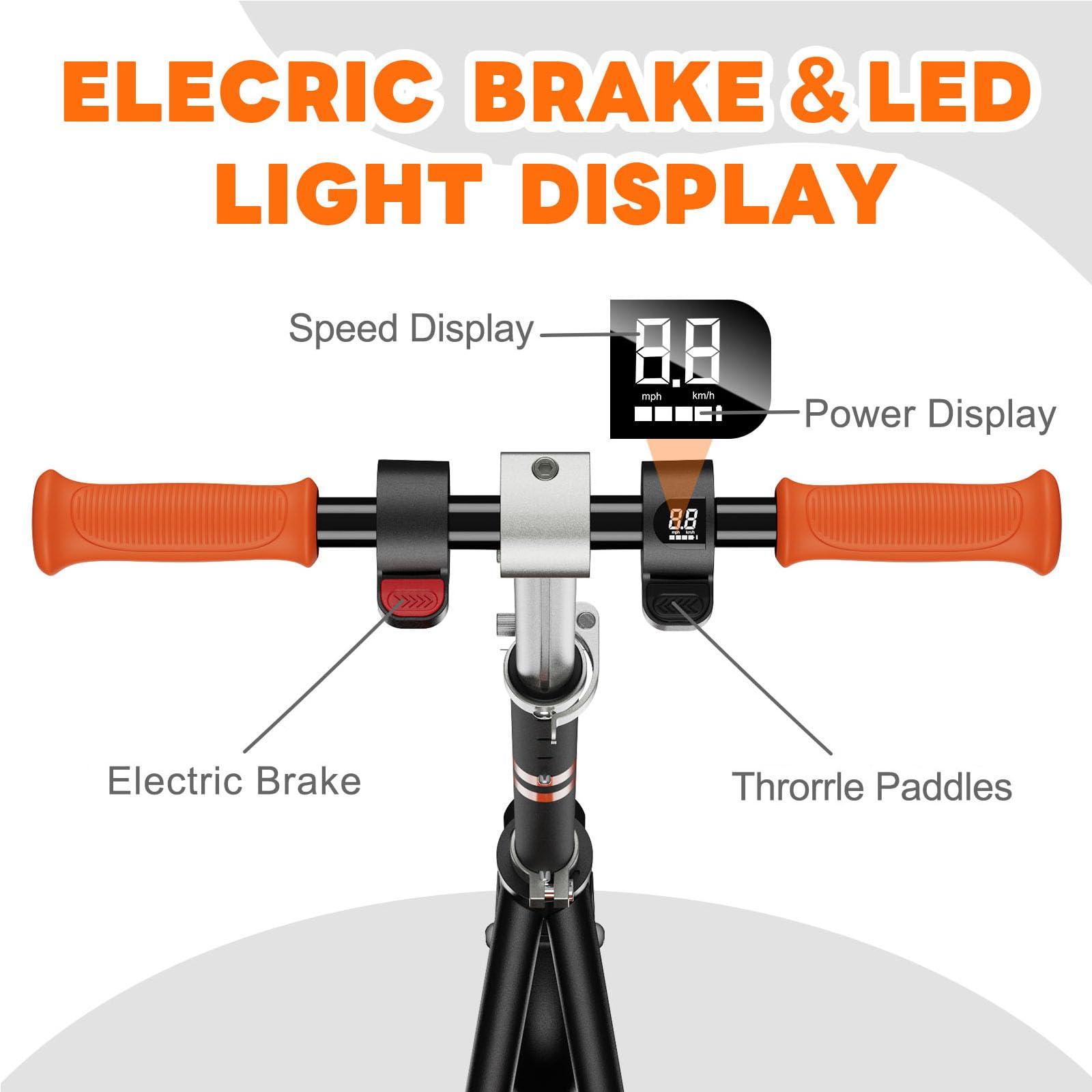 Gobazaar Gobazaar Electric Scooter for Kids Ages 6-12, 150W Hub Motor, 10 mph, Colorful Lights, LED Display, Dual Brake System, 4 Height Adjustable Kids Electric Scooter, Best Gifts for Kids