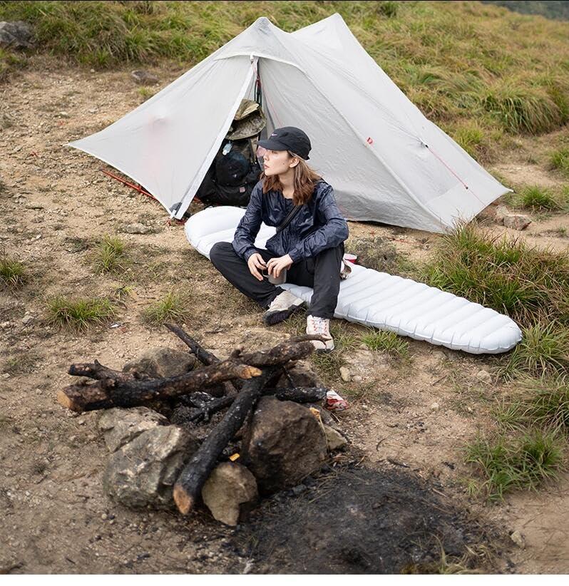 Diandian 3F UL Gear LanShan pro Tent, 1 Person / 2 Person Outdoor Ultralight Camping Tent, 3-Season or 4-Season Professional Backpacking Ten, for Camping, Hiking, Trekking (Gray-2 Person, 4 Season)