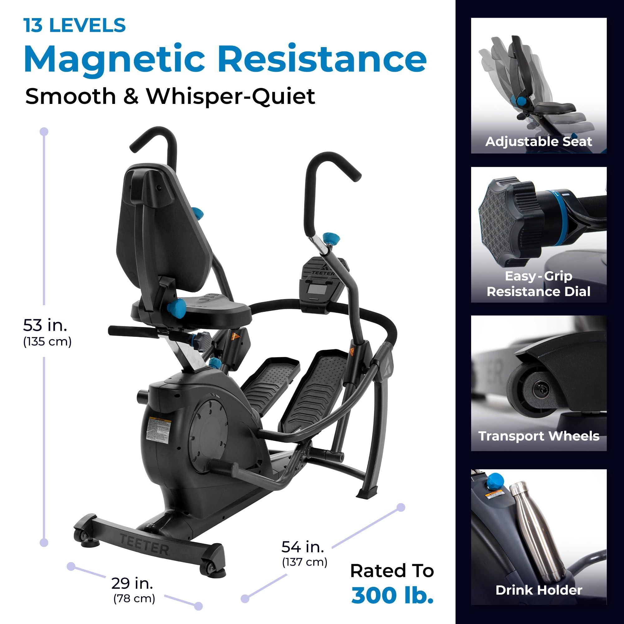 Teeter Teeter FreeStep Recumbent Cross Trainer Stepper, Zero-Impact Exercise Bike Alternative w/Patented Physical Therapy Stride, Up to 350lb, Free App w/Trainer Workouts