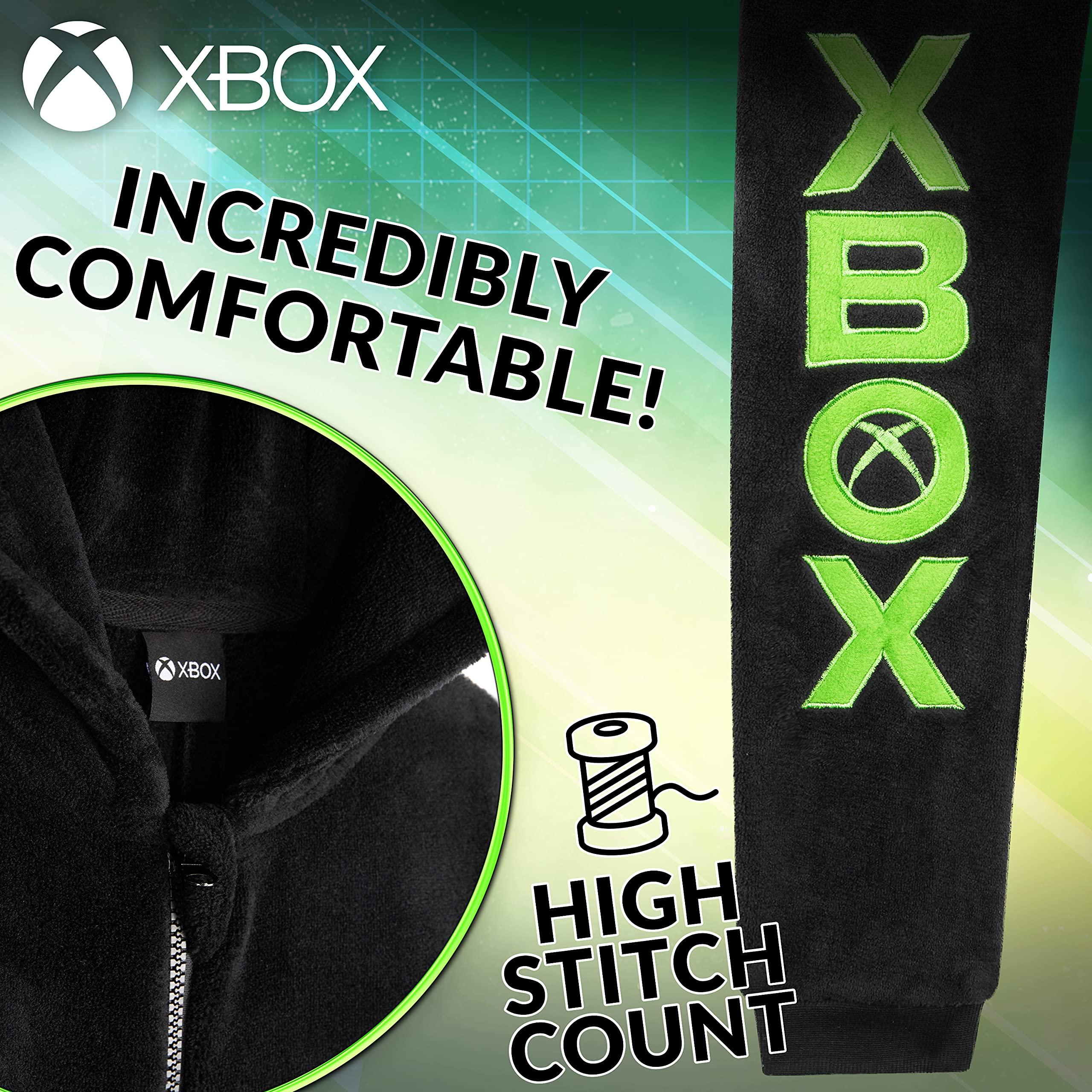 Xbox Xbox Onesies For Boys, Kids Fluffy Pyjamas, Gaming Merchandise, Gamer Gifts (Black, 9-10 Years)